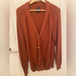 Burnt Orange GAP Long Cardigan Size L